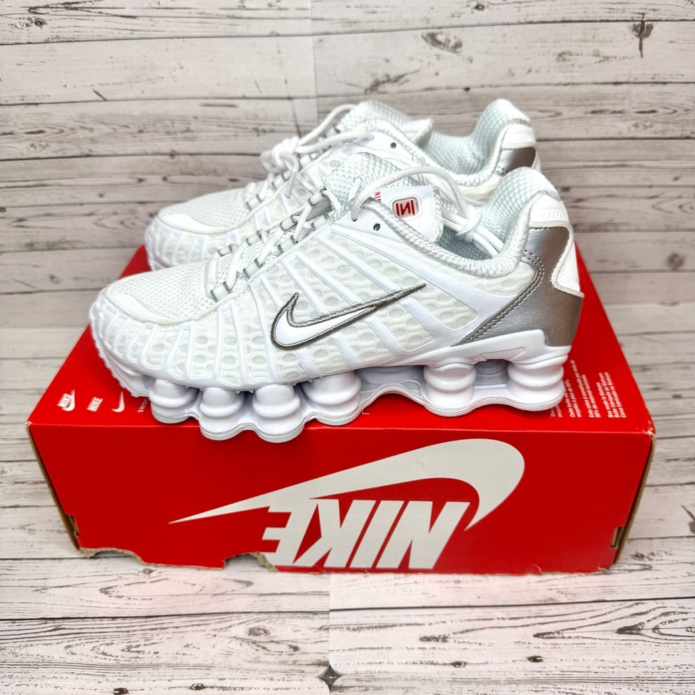 Nike White and Silver Athletic Shoes